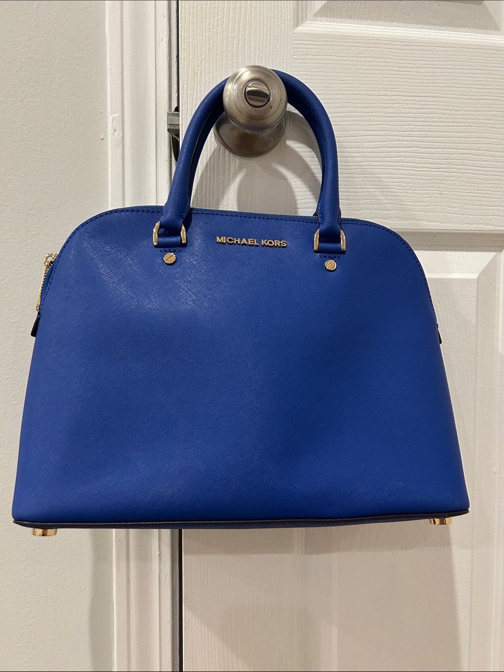 Michael Kors Cobalt Saffiano Dome Satchel